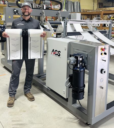 Attic Armor founder Nick Gregg with the U.S.-based manufacturing machine